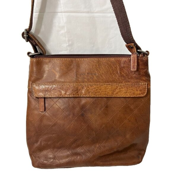 Jack Georges Brown Voyager Slim Crossbody Bag Purse